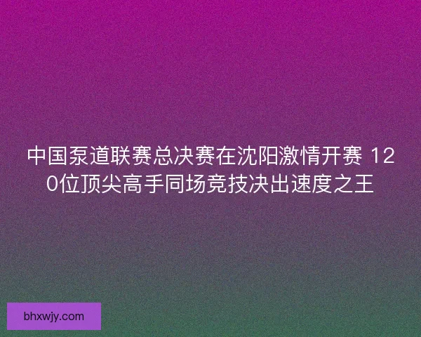 中国泵道联赛总决赛在沈阳激情开赛 120位顶尖高手同场竞技决出速度之王